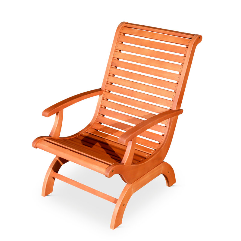 Lankheit Outdoor Lounge Chair, Natural Oil