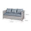 Oseasons® Chaunci Rattan 5 Seat Rising Firepit Sofa Set in Ocean Grey-66889642