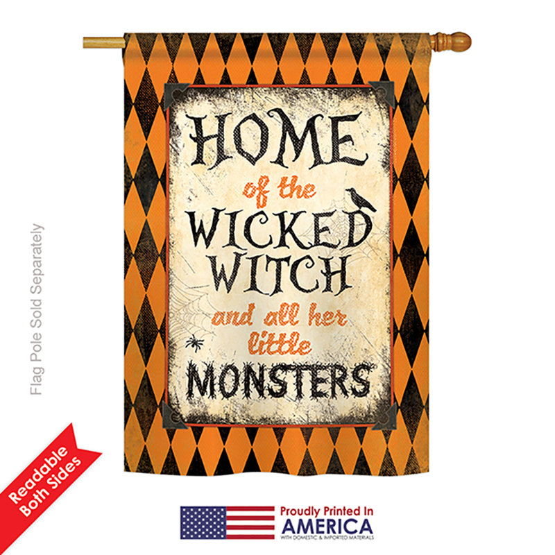 Drapeau de maison / jardin Wicked Home, H 40 po x l 28 po