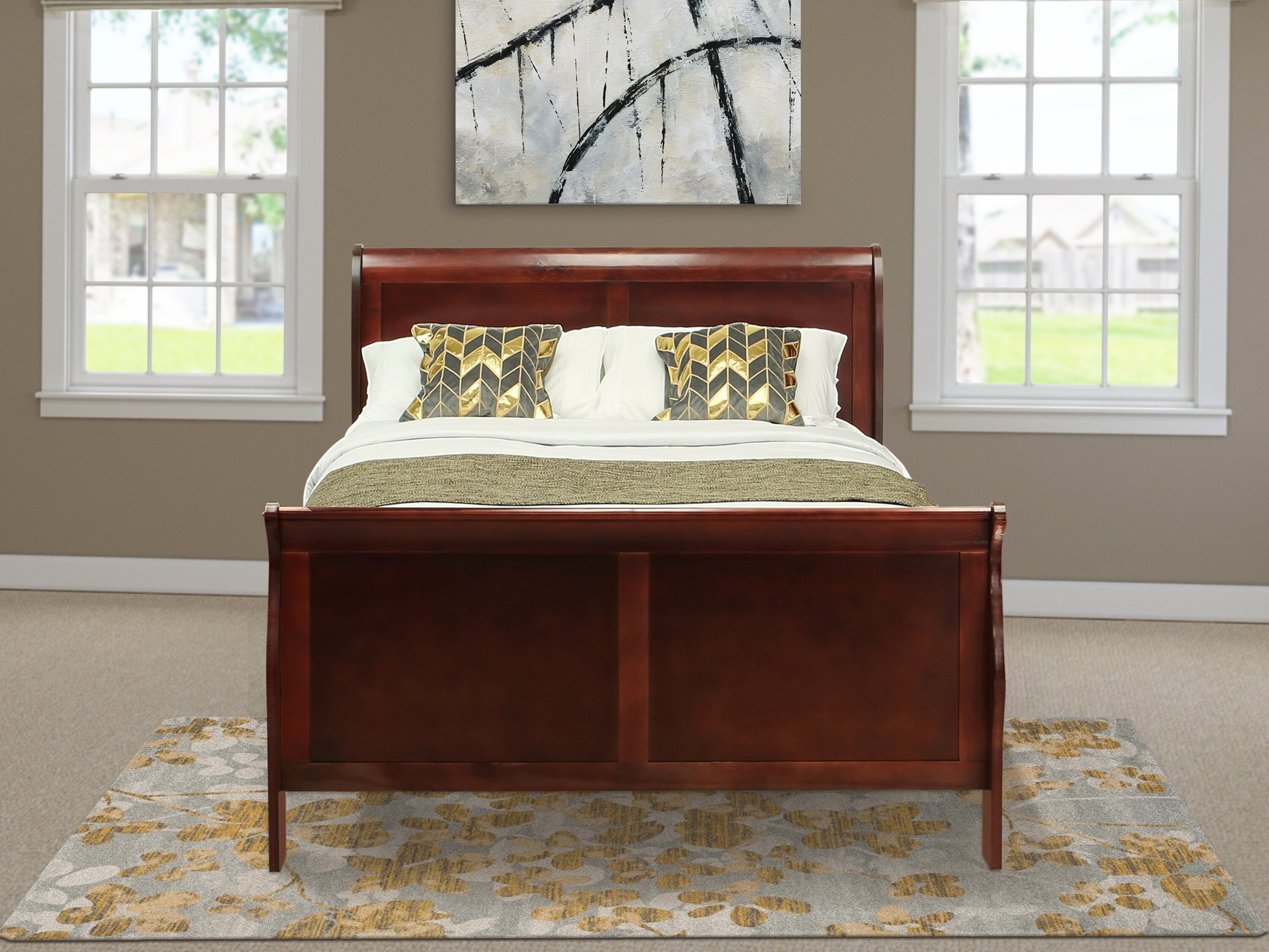 Louis Philippe II Cherry Queen Sleigh Bed - Shop for Affordable