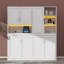Lit escamotable simple de taille simple avec armoire murale, tablettes, conception pliable peu encombrante avec éclairage et connectivité USB-1949743391