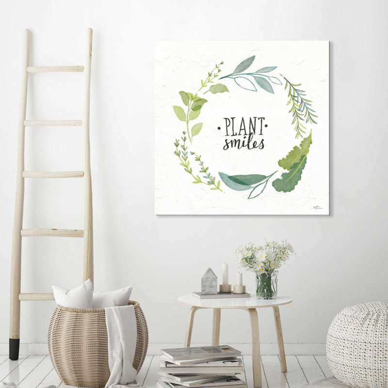 Fine Herbs II - reproduction d'art textuel sur toile, H 18" x l 18" x P 1", Toile tendue