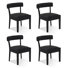 Mid-Century Modern Dining Chairs Black Faux Leather Upholstered Wood Frame Kitchen Chairs