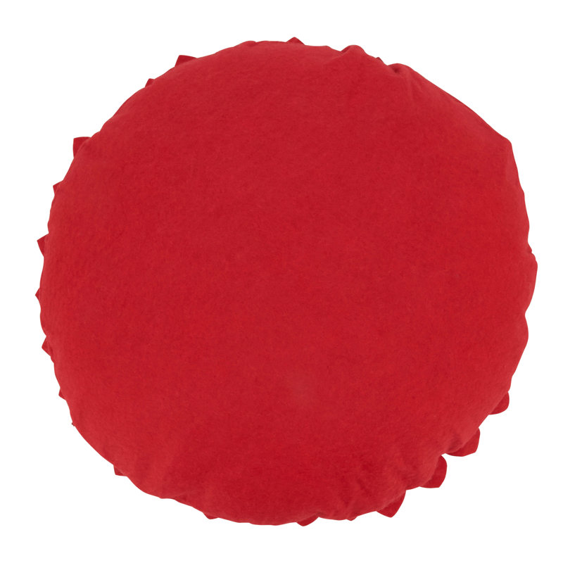 Fleur De Jardin Collection Ruffled Throw Pillow, 13" x 13", Red