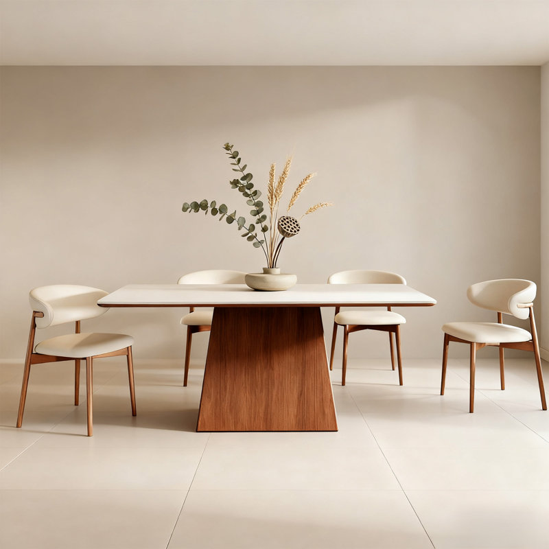 Table de salle à manger en pierre frittée, H 29,5 po x L 63 po x l 31,5 po