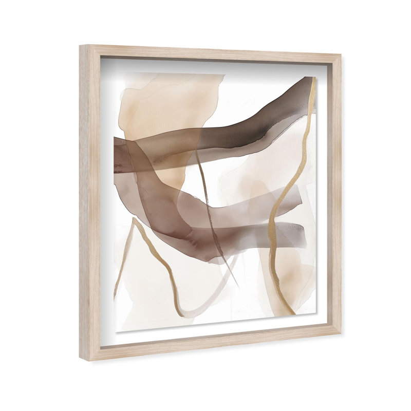 Oliver Gal Le Dancer I Abstract - Luxury Shadowbox Framed Wall Art, 46" H x 37" W, Cream