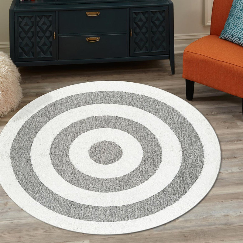 Geometric Indoor Rug, Round 3'3"