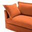 Fauteuil à housse avec 1 grand coussin de dossier et 2 grands coussins décoratifs, 1 canapé profond confortable et 1 siège large, plusieurs coussins moelleux, tissu chenille, orange