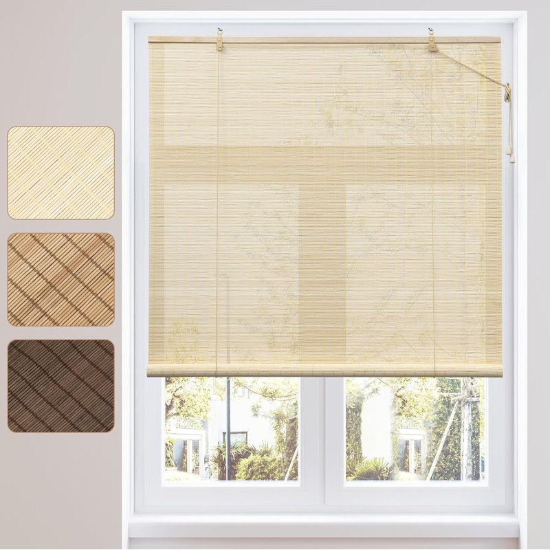 Bamboo Roll-Up Shade, Natural Brown, 120cm W x 160cm L
