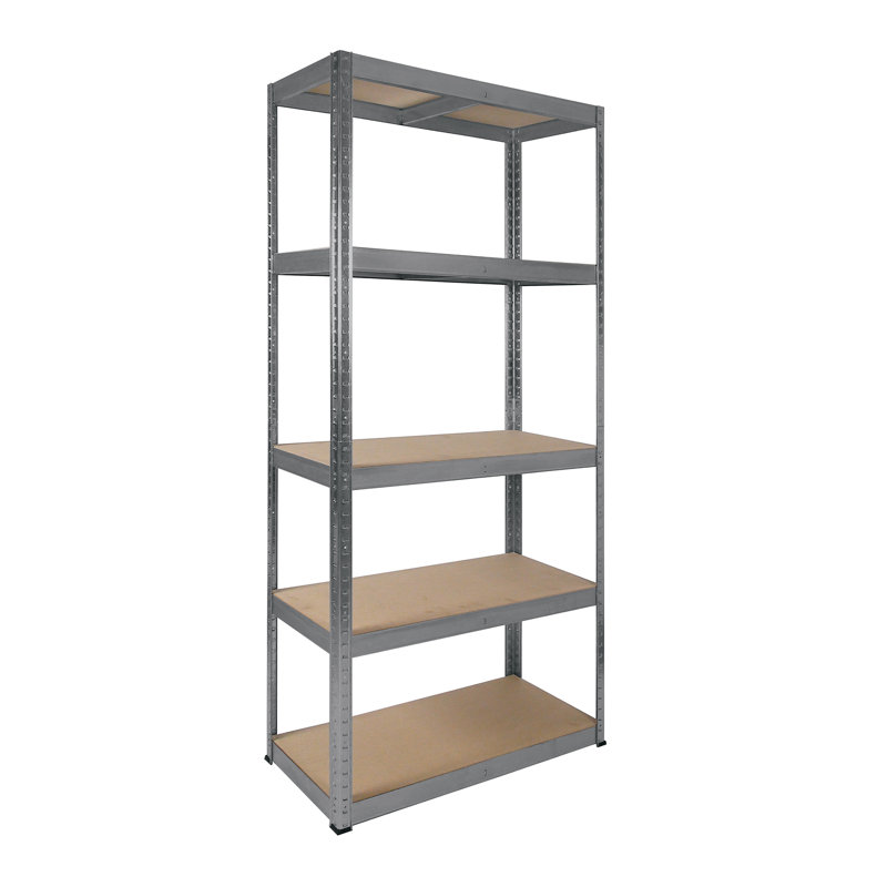 Lavada Metal Shelving Unit, 180cm H x 90cm W x 40cm D, Dark Silver