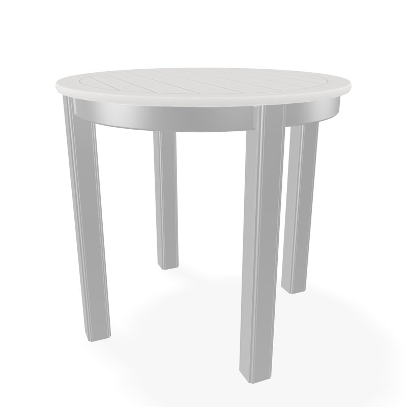 Outdoor Round Side Table, White/White, Acrylic