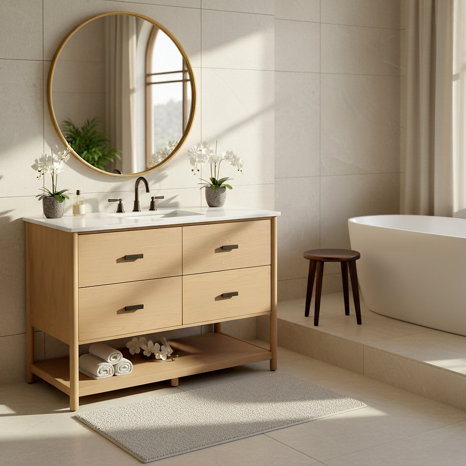 Kaplan 48" Single Bathroom Vanity, Natural