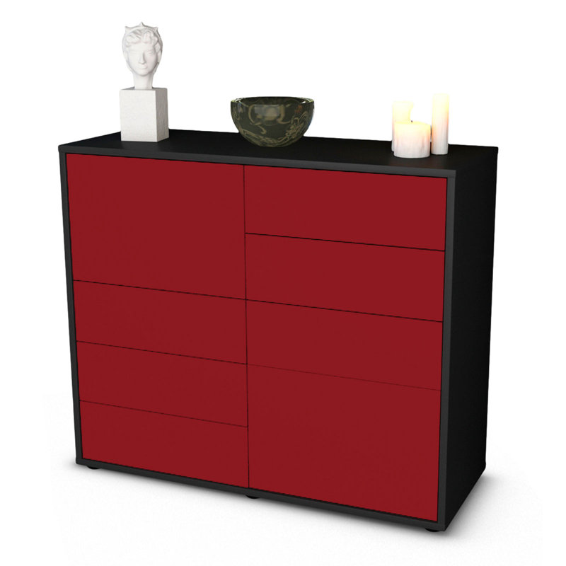 Reaon 92cm Sideboard, Anthracite/Red