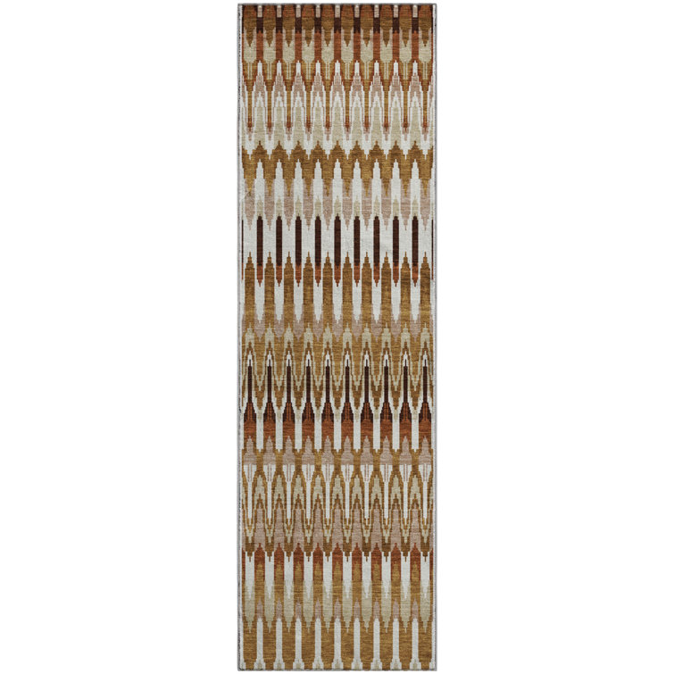 Premium Machine Washable Prisco Terracotta Rug