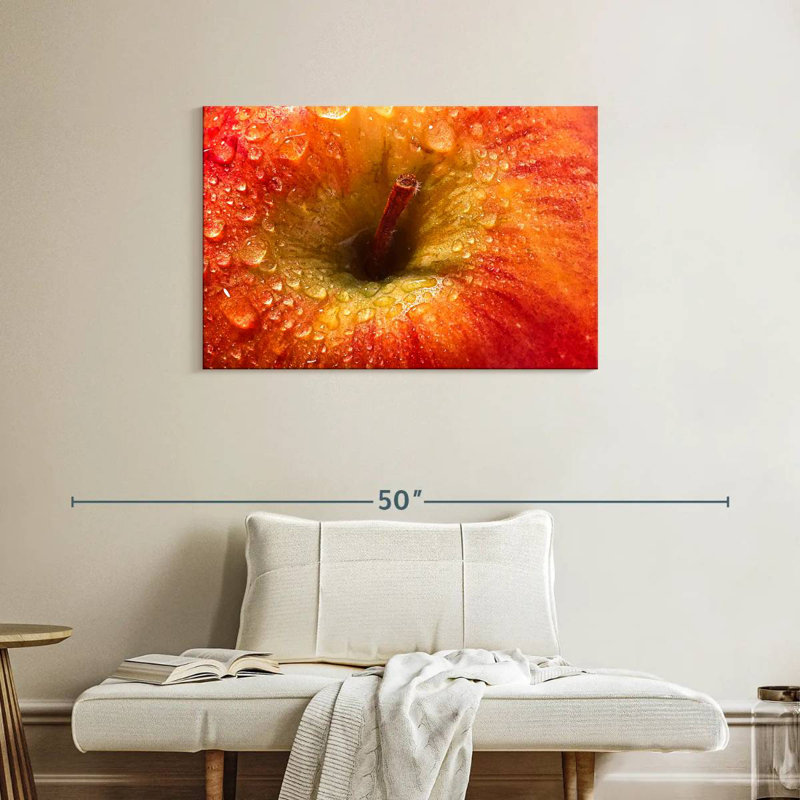 Yarlin Fresh Dewy Red Apple, 24" H x 36" W