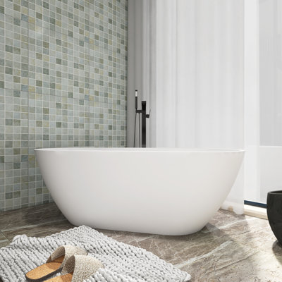 59'' x 29'' Freestanding Soaking Acrylic Bathtub in White