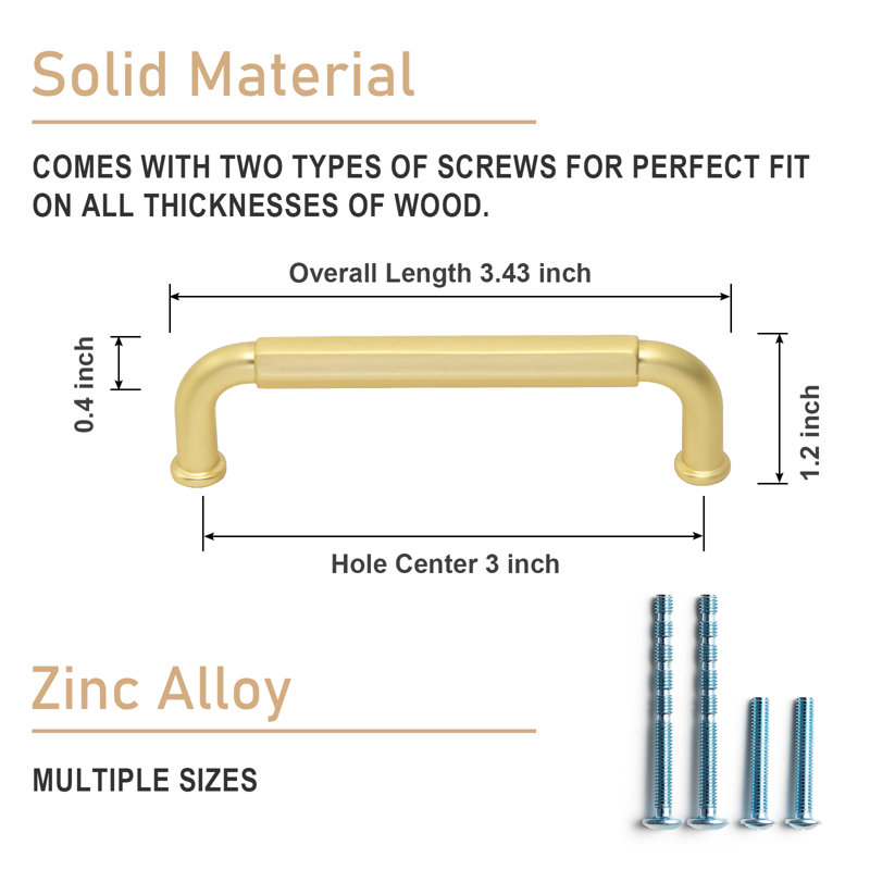 3" Center To Center Bar/Handle Pull Multipack, Light Brushed Brass
