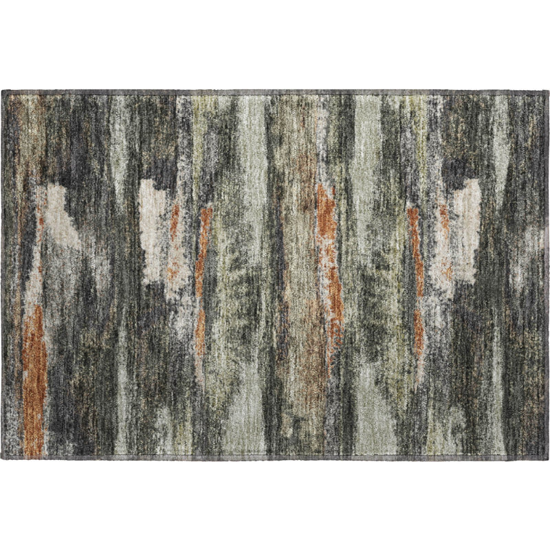 Tapis gris anthracite lavable à la machine Premium Prisco, Rectangle 1'8" x 2'6"