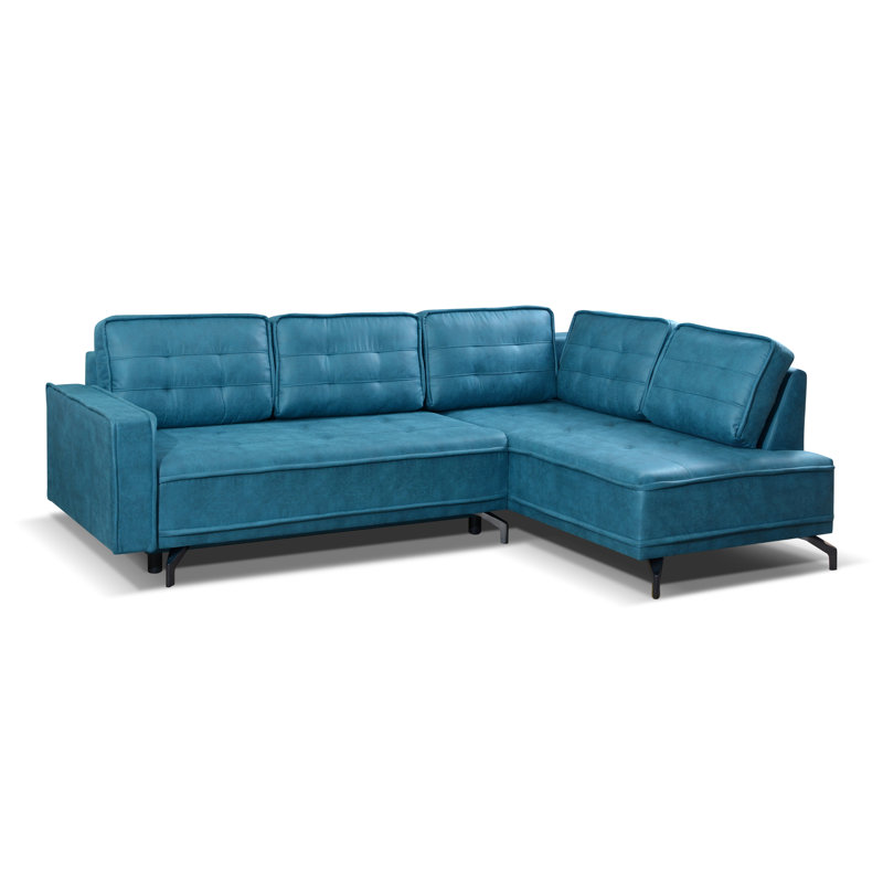 Coppell 4 Seater Sofa Bed, Turquoise, Right Hand Facing