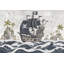 Papier peint bateau pirate, vagues océaniques, îles tropicales-206781789-206781791