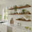  12 Inch Deep Floating Shelf, 48 x12 Inch Large Wall Mounted Shelf for Kitchen, Bathroom, Living Room, Rustic Brown (2 Pack)-676599101-676326580