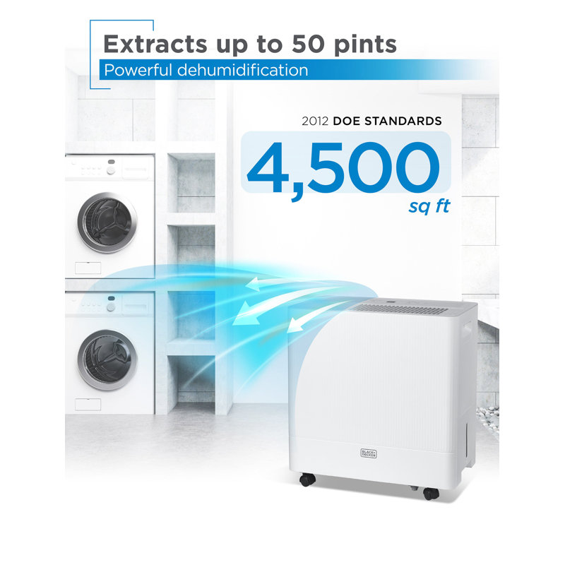 Déshumidificateur portatif 50 pintes avec pompe Black + Decker, BDM50WCDA