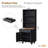 Farmhouse Storage Cabinet with Solid Wood Gourd Legs - 5-Tier Bookshelf with Adjustable Shelves & Drawer for Kitchen, Living Room, Black