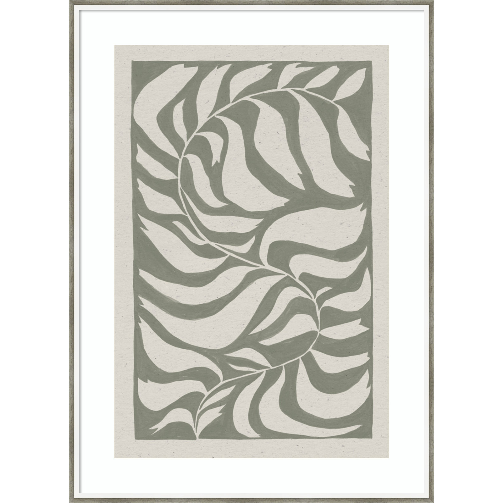 Winding Vine Print by Moira Hershey, Gray, 41" H x 30" W x 2" D