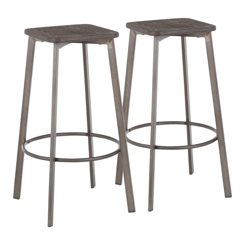 Palermo Counter Stool with Metal Frame, Antique/Espresso