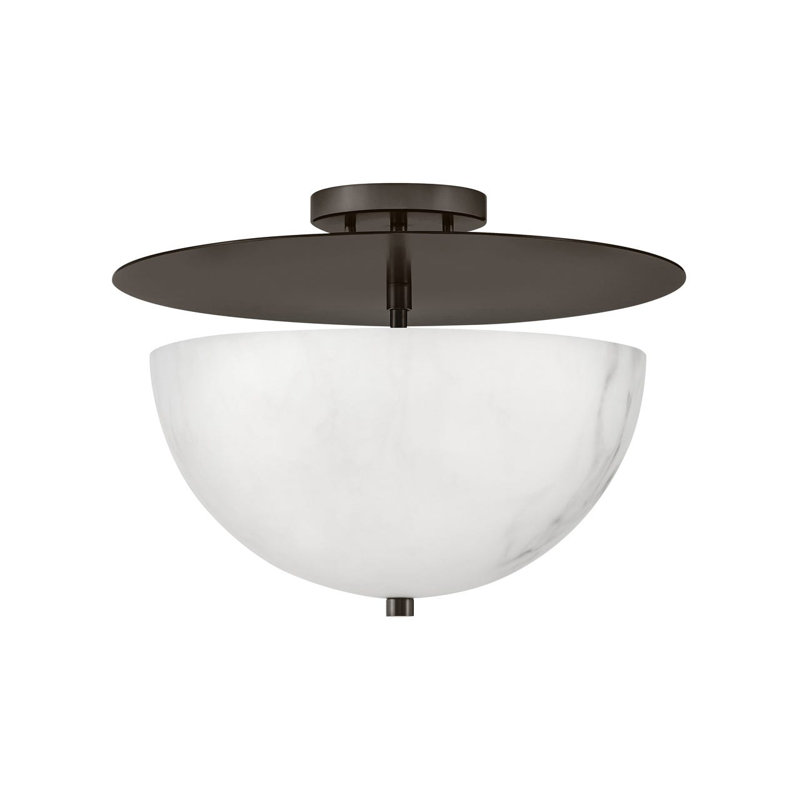 Glass Semi Flush Mount, Black Oxide