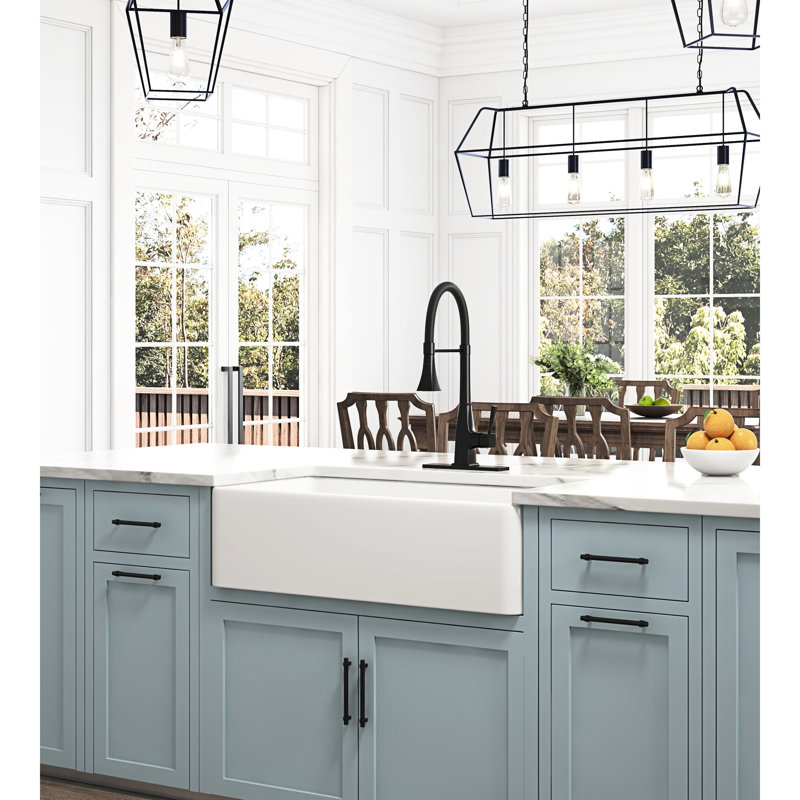 Deep Apron Undermount Sink - White Ceramic For Kitchen Cleanliness Style Apron, Use