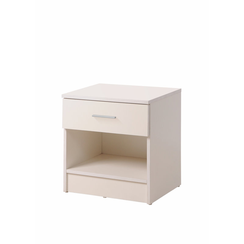 Willette 45cm W Manufactured Wood Bedside Table, White