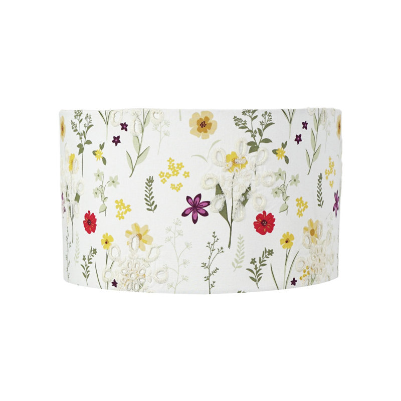 Fabric Drum Lamp Shade ( Slip-On ) in Cream, 15cm H x 25cm W x 25cm D