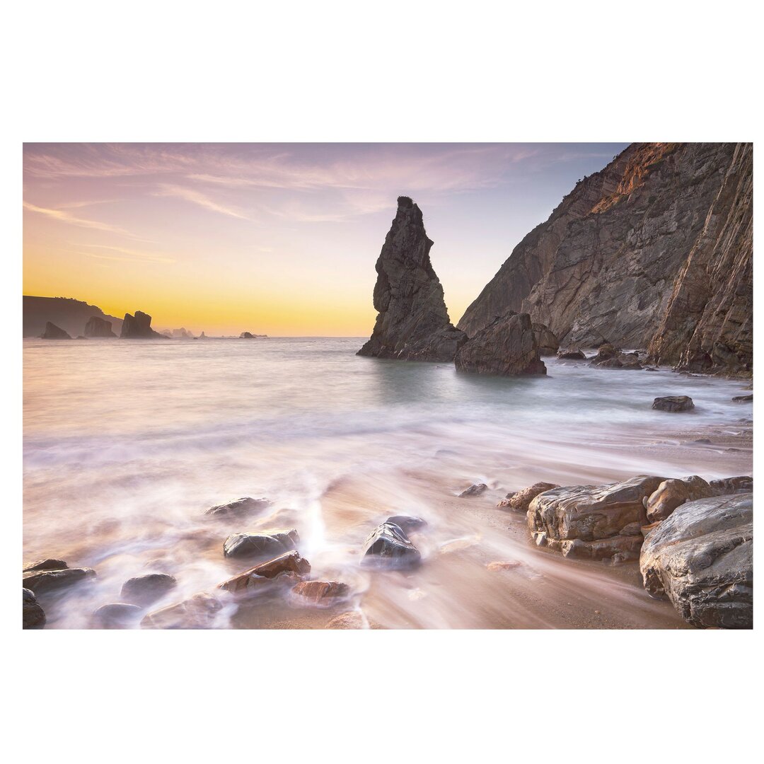 Strukturierte Fototapete Spanischer Strand bei Sonnenaufgang