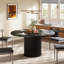 Table de salle à manger moderne cannelée 47,24 "avec base en métal pour 4 à 6 personnes