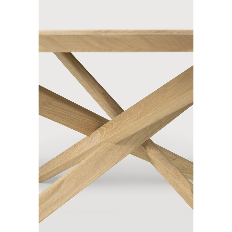 Mikado Solid Wood Coffee Table, 16" H x 39.4" L x 39.4" W, Natural Oak