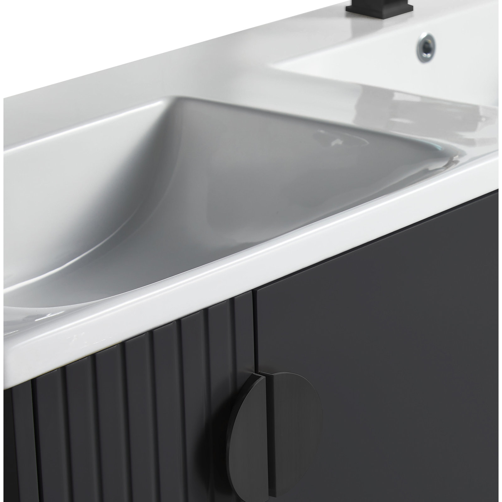 Saimah 47.25'' Double Bathroom Vanity, Black, Black