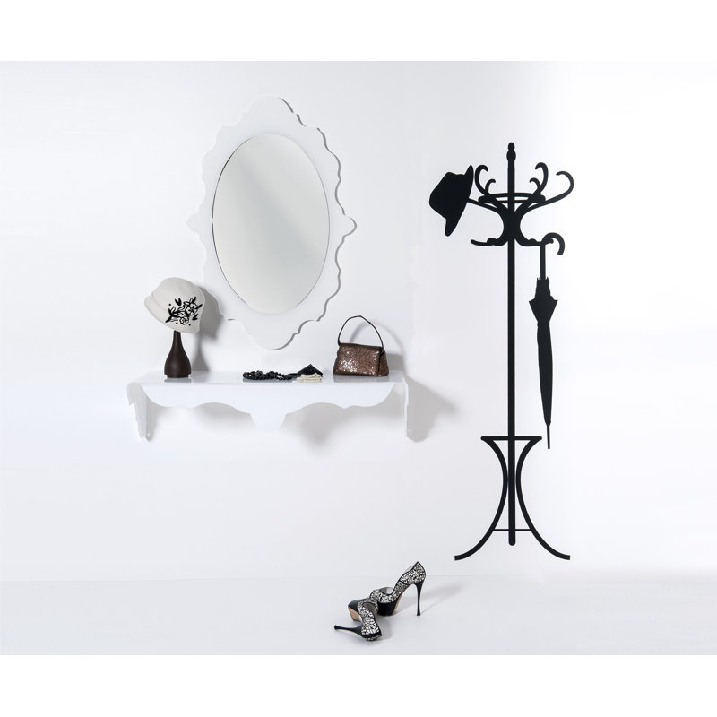 Mccants Wall Mirror with Shelves, 254 cm H x 162.56 cm W, White