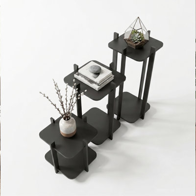 Square Tiered Pedestal Stands(Set Of 3)