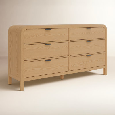 Essie 68" W 6-Drawer Solid and Manufactured Wood Double Dresser