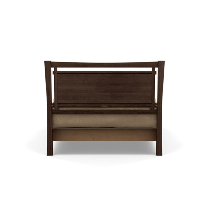 Monterey Upholstered Bed, California King, Ebony Leather, Cognac Cherry