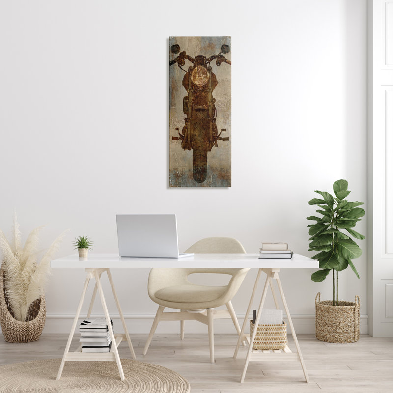 «Moto Silhouette» par Dylan Matthews - reproduction d'art, H 40 po x l 17 po