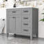 Meuble-lavabo autoportant avec lavabo en céramique, armoire de rangement et 3 tiroirs-142275081