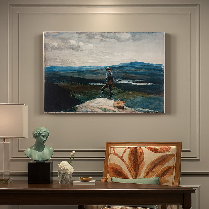 Vue depuis la montagne (ou le guide) - Winslow Homer - Toile tendue avec châssis - c. 1890, 40 x 60