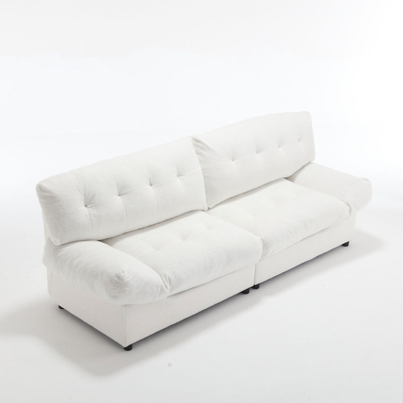 Canapé Teddy Velvet Cloud, Blanc