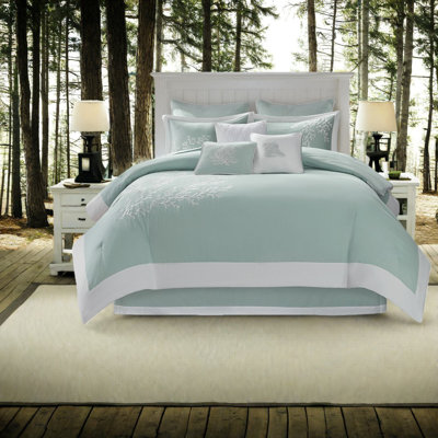 Ensembles de literie surdimensionnés en coton turquoise, conception côtière en jacquard pour la maison