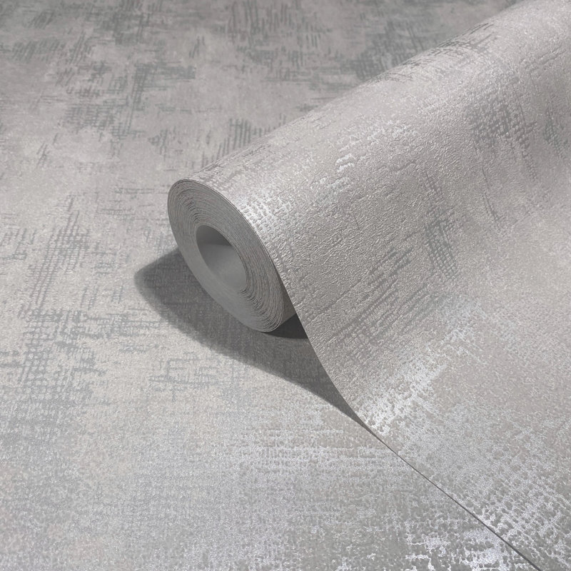 Norbie Industrial Effects Metallic Industrial Texture Wallpaper Roll 10.05cm x 53cm, Silver