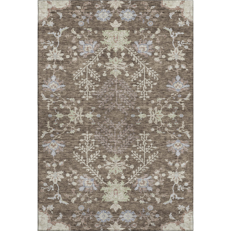 Premium Machine Washable Gurubaksh AMF1156 Floral Rug