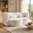 Boneless 78.35" Modern 2-In-1 Convertible Curved Loveseat Sofa Bed, Floor Love Seat Couch, Teddy Fabric Memory Foam Cloud Couch With 2 Pillows No Assembly For Living Room, Apartment, Small Space-302680671