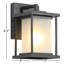 Black 8.5'''' H Frost Glass Outdoor Wall Lantern
